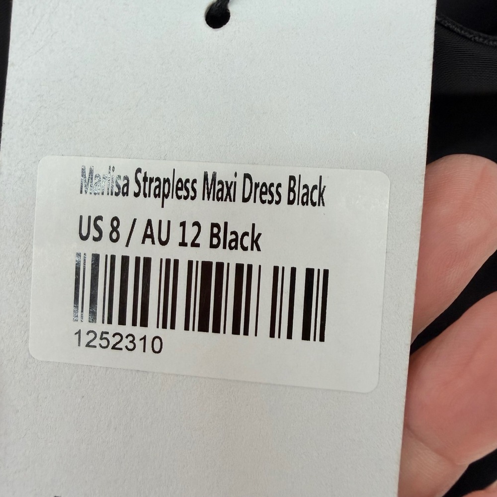 Princess Polly Marlisa Strapless Maxi Dress Formal Evening Women US 8 Black - Picture 8 of 10